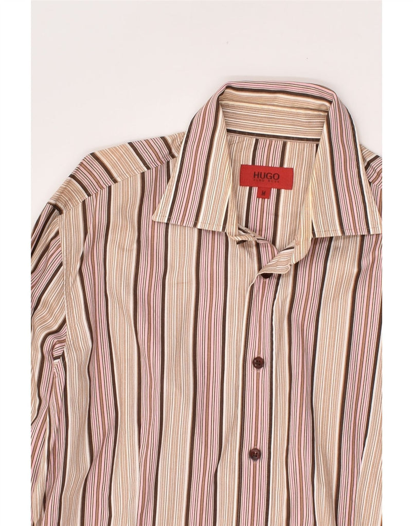 HUGO BOSS Mens Shirt Medium Beige Striped | Vintage Hugo Boss | Thrift | Second-Hand Hugo Boss | Used Clothing | Messina Hembry 