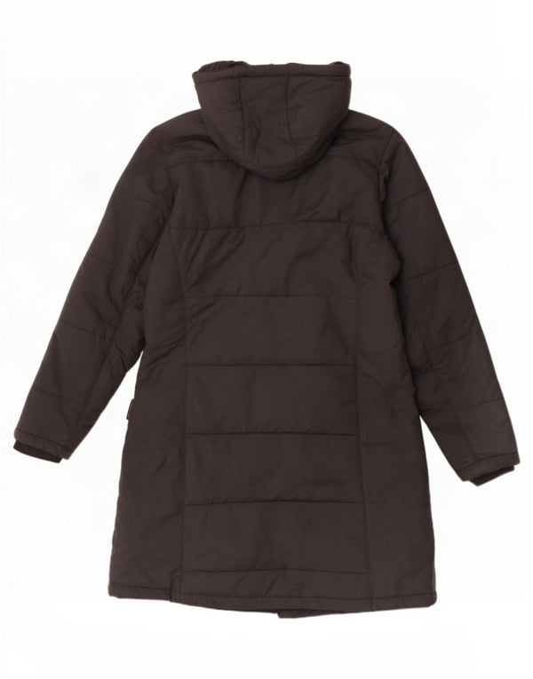 Jack Wolfskin Womens Hooded Padded Coat UK 16 Large Black Polyester