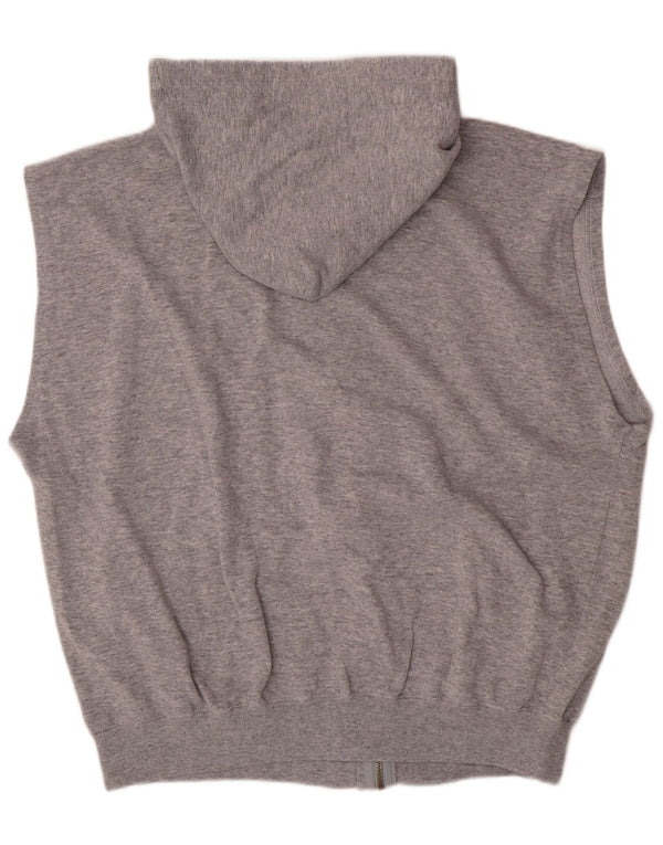 Champion Mens Sleeveless Zip Hoodie Sweater XL Grey Cotton