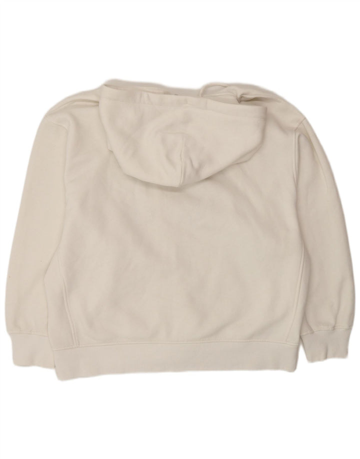 Zara Womens Graphic Oversized Zip Hoodie Sweater UK 16 Large White