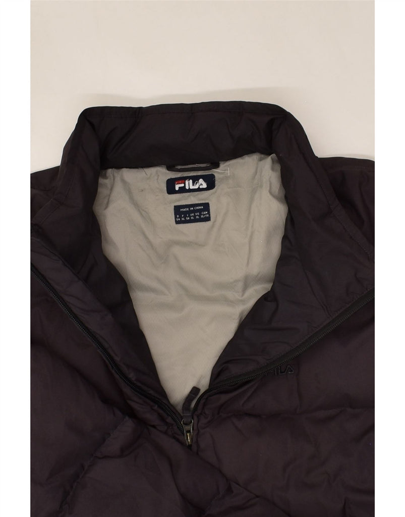 FILA Mens Padded Jacket UK 42 XL Black Polyester | Vintage Fila | Thrift | Second-Hand Fila | Used Clothing | Messina Hembry 