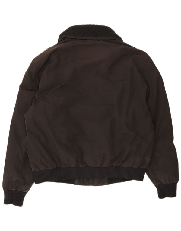 Zara Mens Padded Bomber Jacket UK 40 Large Black Polyester