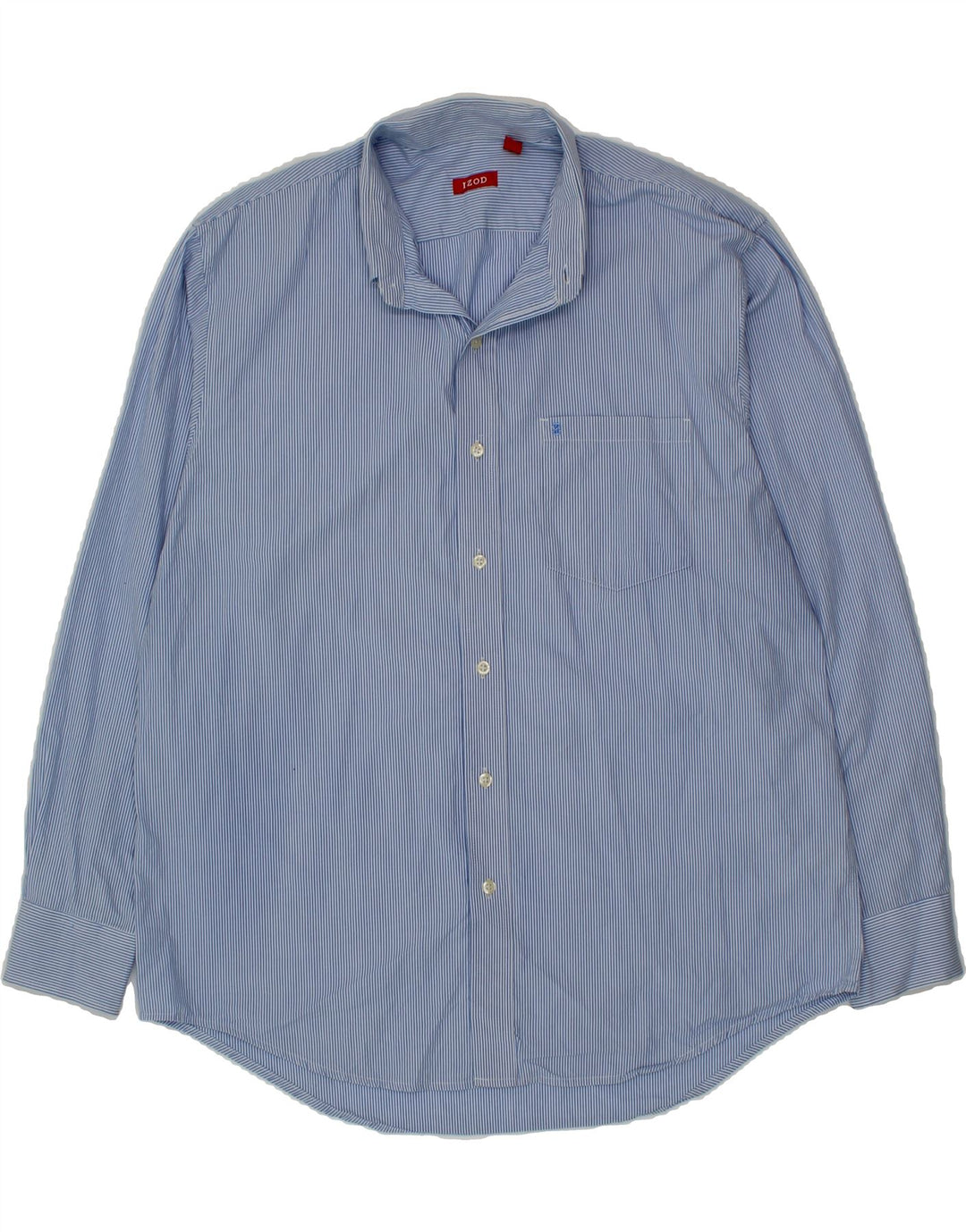 IZOD Mens Shirt Large Blue Pinstripe Cotton Vintage Izod and Second-Hand Izod from Messina Hembry 