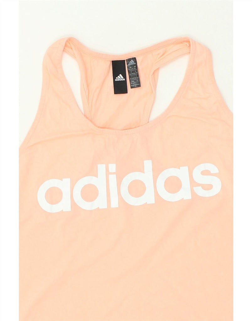 ADIDAS Womens Graphic Vest Top UK 24/26  2XL  Beige Cotton | Vintage Adidas | Thrift | Second-Hand Adidas | Used Clothing | Messina Hembry 