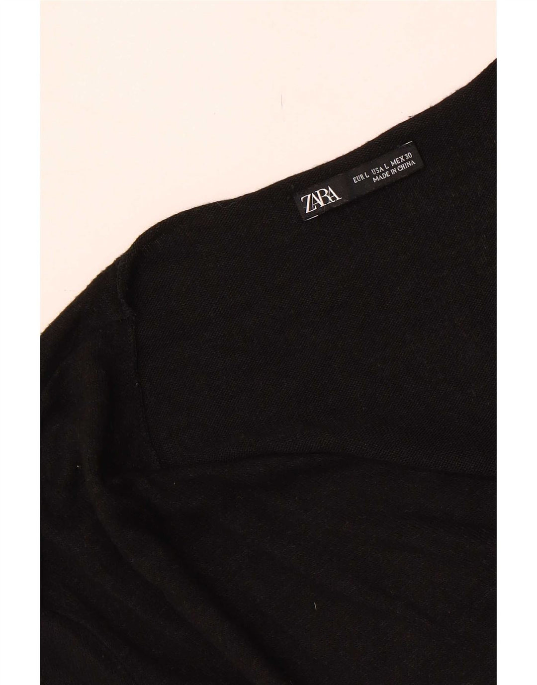 Zara Womens Top Long Sleeve UK 14 Large Black