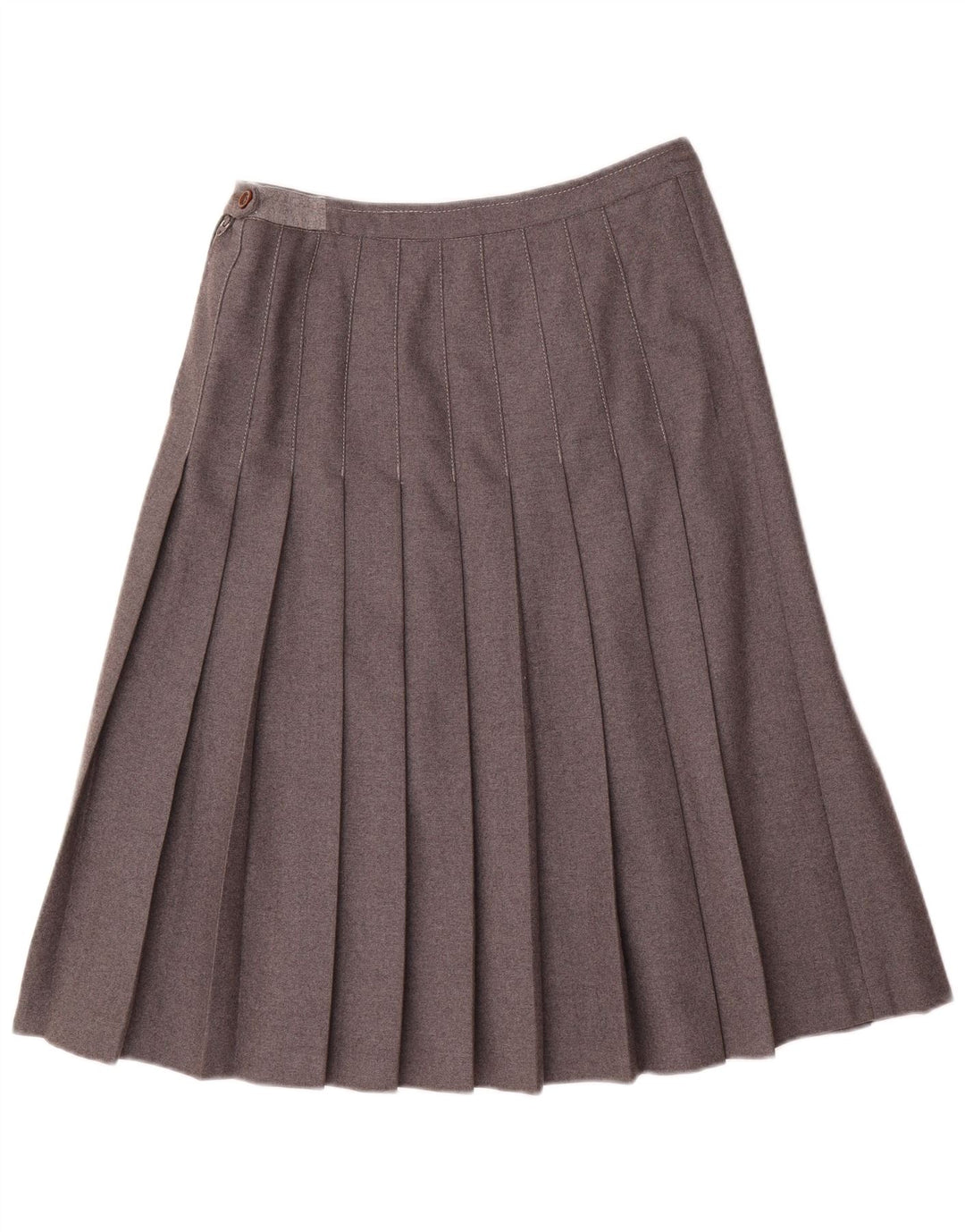 Vintage Womens Pleated Skirt IT 44 Medium W28 Grey Wool