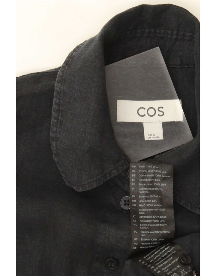 Cos Womens Oversized Shirt EU 32 2XS Black Linen