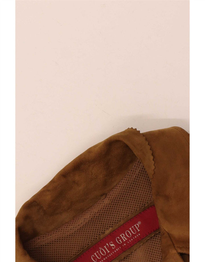 Vintage Womens Suede Overcoat UK 16 Large Beige