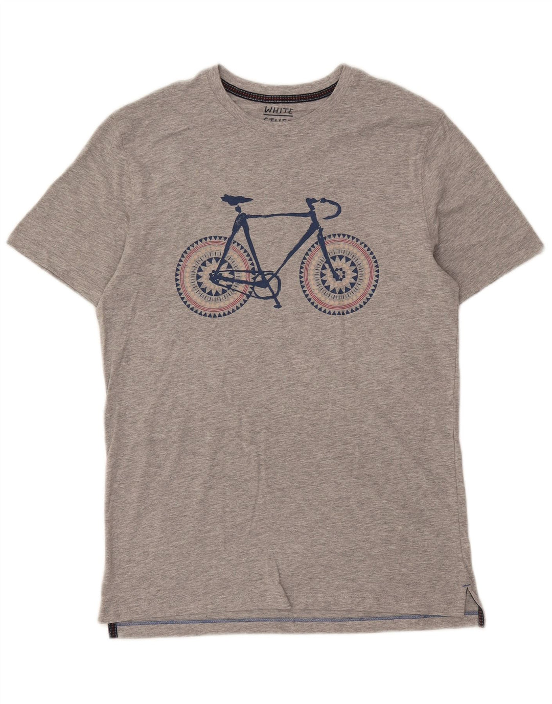 WHITE STUFF Mens Graphic T-Shirt Top Small Grey Cotton