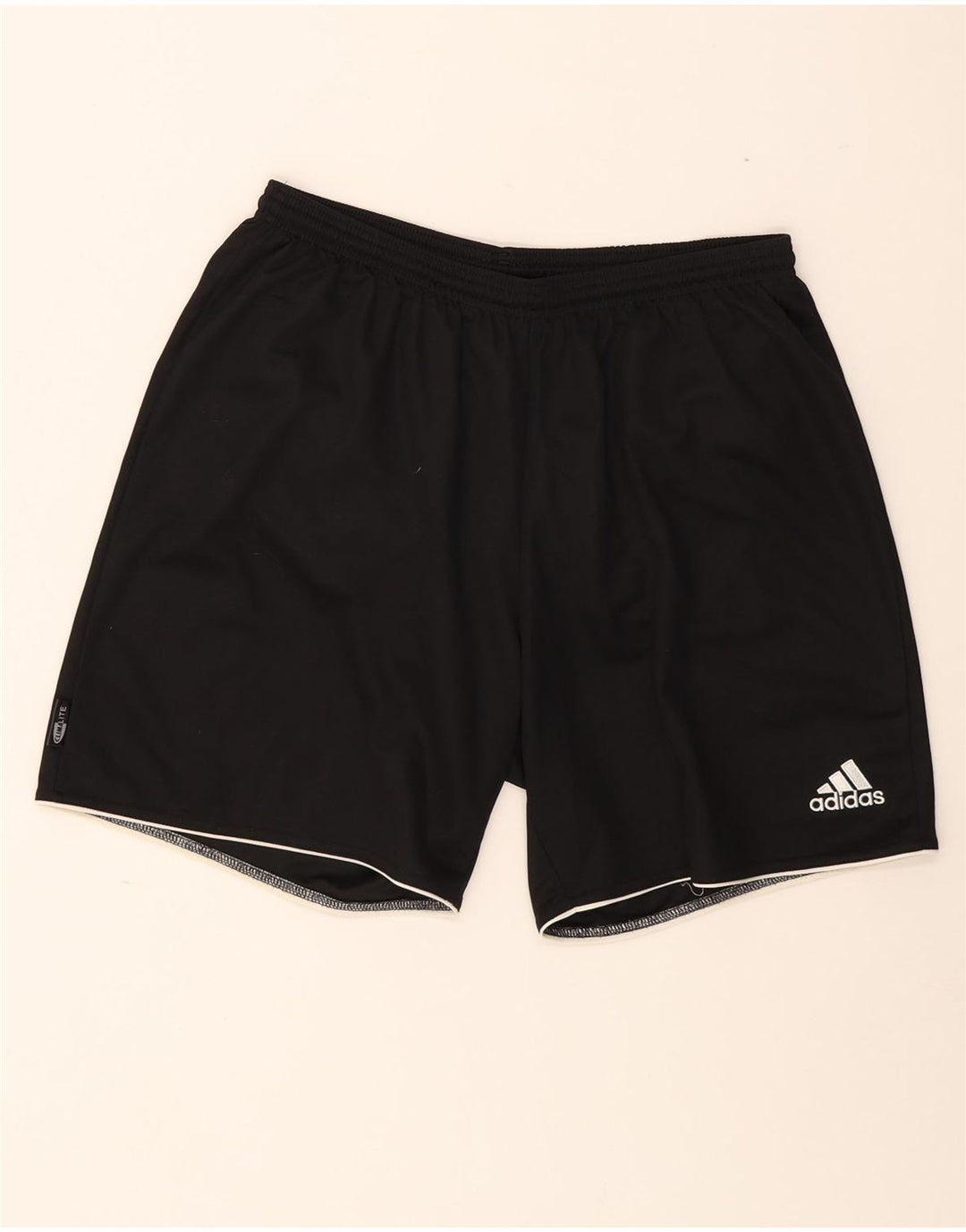 Adidas Mens Climalite Sport Shorts Large  Black Striped Polyester