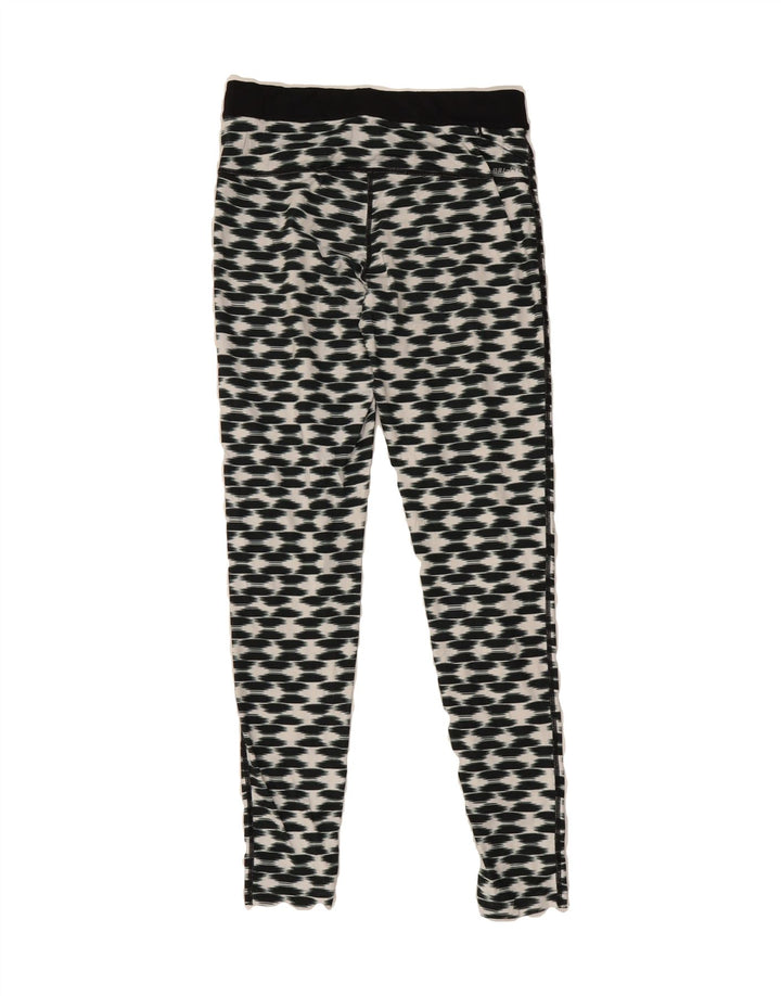 NIKE Womens Dri Fit Abstract Pattern Leggings UK 14 Medium Black Polyester Vintage Nike and Second-Hand Nike from Messina Hembry 