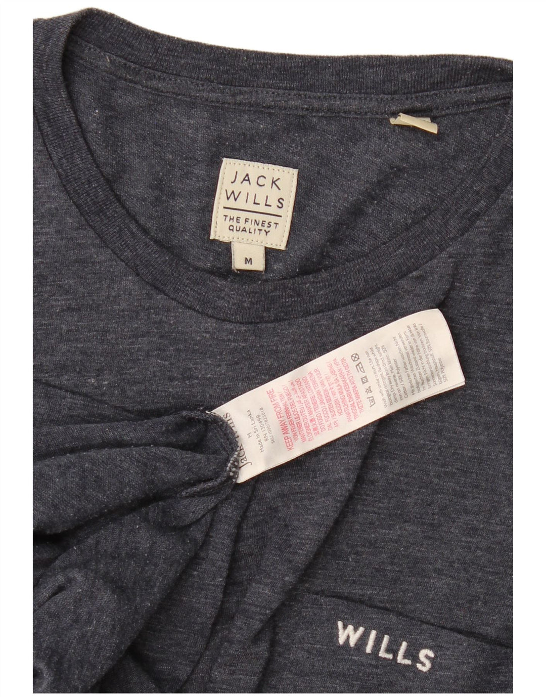 Jack Wills Mens T-Shirt Top Medium Navy Blue Flecked Cotton