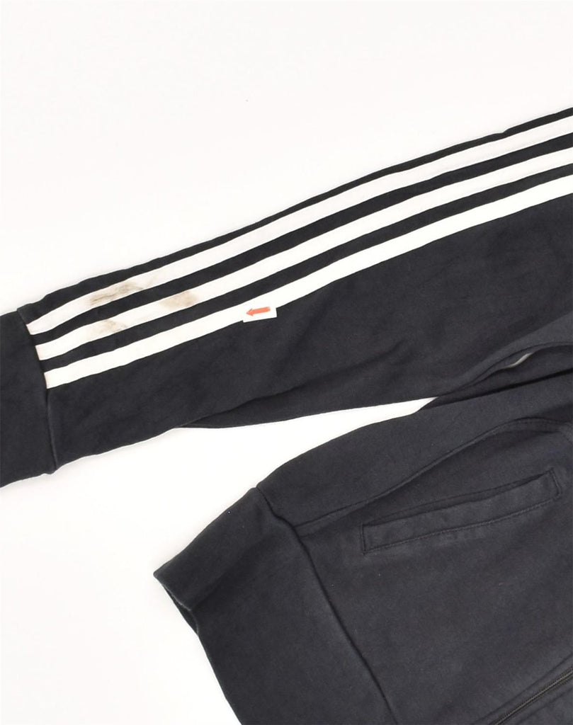 ADIDAS Womens Zip Hoodie Sweater UK 16 Large  Black Cotton | Vintage Adidas | Thrift | Second-Hand Adidas | Used Clothing | Messina Hembry 