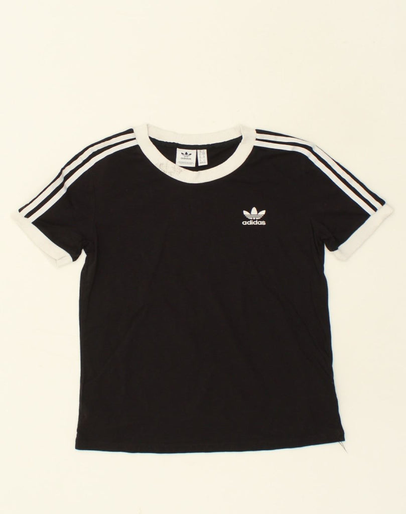 ADIDAS Womens T-Shirt Top UK 10 Small  Black Cotton | Vintage Adidas | Thrift | Second-Hand Adidas | Used Clothing | Messina Hembry 