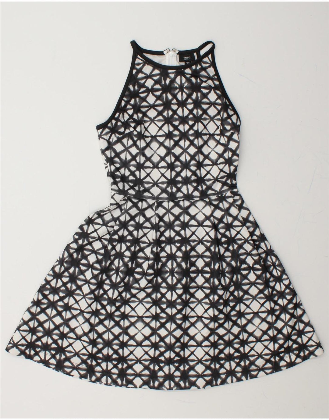 MOSSIMO Womens Sleeveless A-Line Dress UK 6 XS White Ikat Polyester Vintage Mossimo and Second-Hand Mossimo from Messina Hembry 