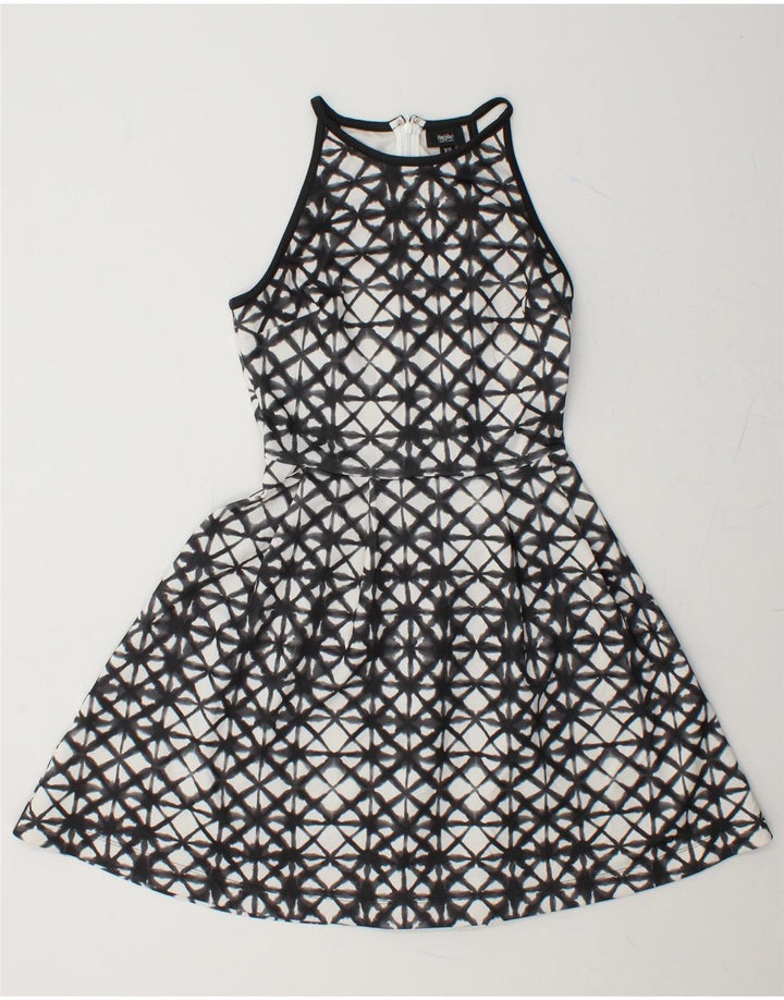 MOSSIMO Womens Sleeveless A-Line Dress UK 6 XS White Ikat Polyester Vintage Mossimo and Second-Hand Mossimo from Messina Hembry 