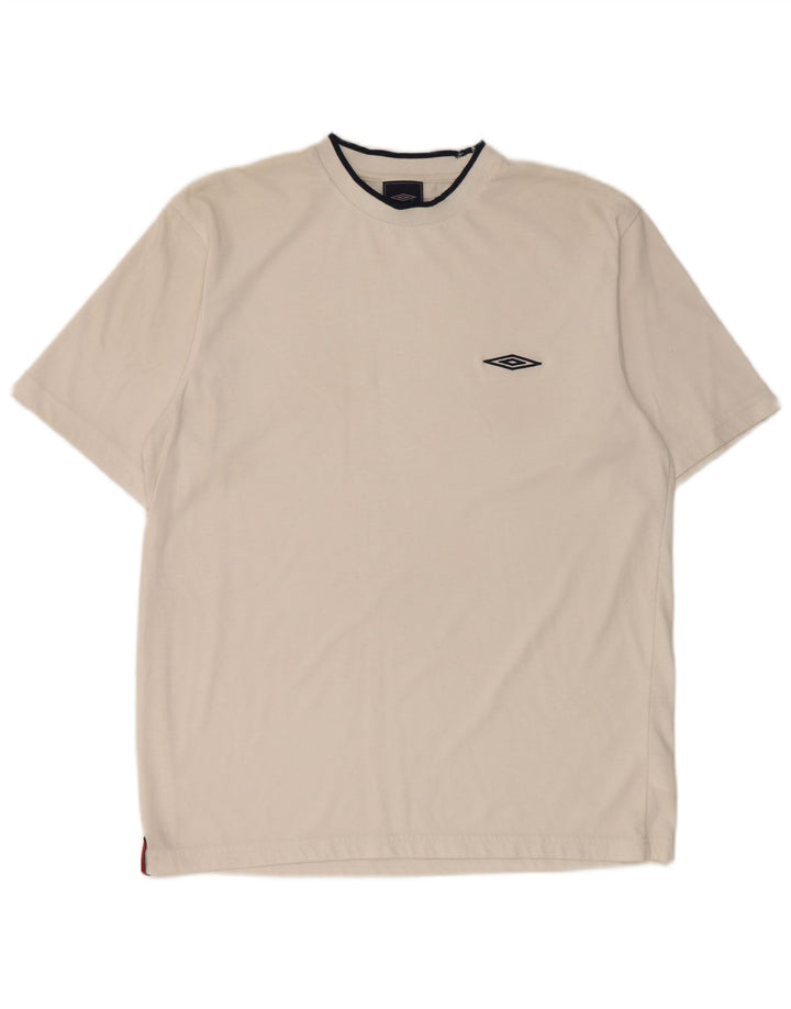 Umbro Mens T-Shirt Top Large White Polyester