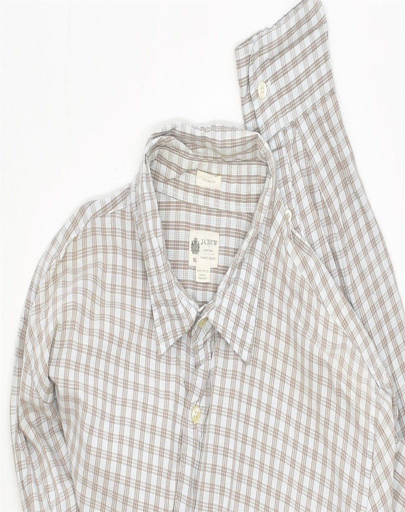 J. CREW Mens Tailored Fit Shirt XL Grey Check Cotton | Vintage | Thrift | Second-Hand | Used Clothing | Messina Hembry 