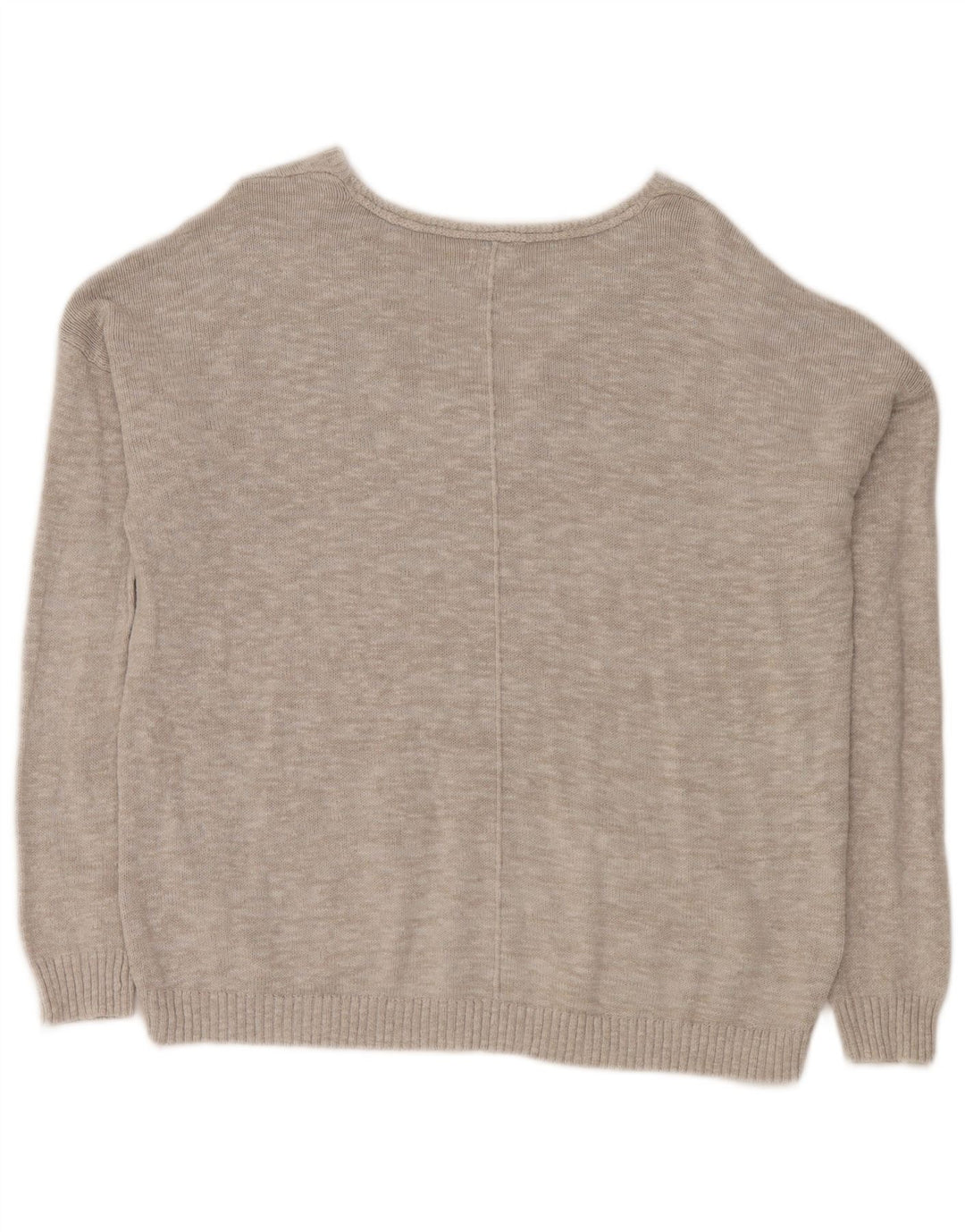 Fat Face Womens Oversized V-Neck Jumper Sweater UK 16 Large Grey Cotton