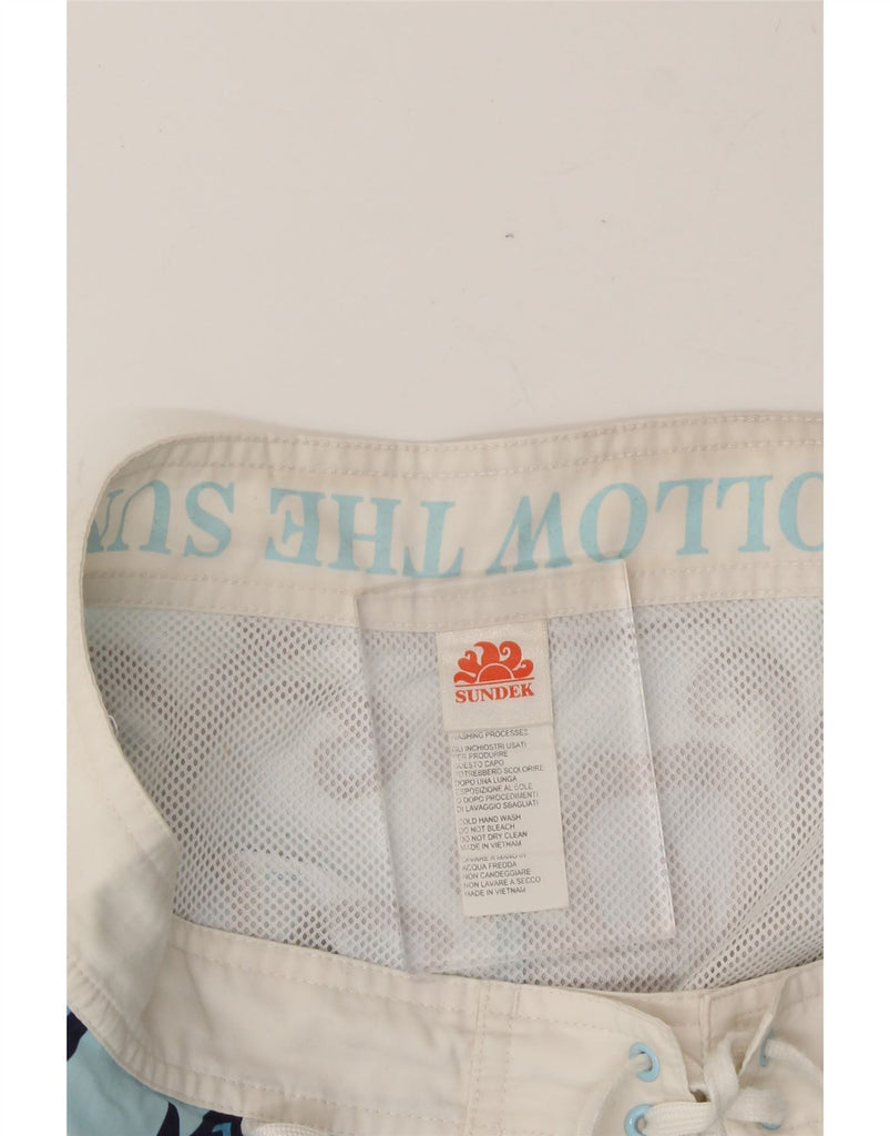 SUNDEK Mens Swimming Shorts Medium  Blue Floral Polyester Vintage Sundek and Second-Hand Sundek from Messina Hembry 