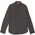 JULES Mens Abstract Pattern Fitted Shirt Medium Navy Blue Cotton Vintage Jules and Second-Hand Jules from Messina Hembry 