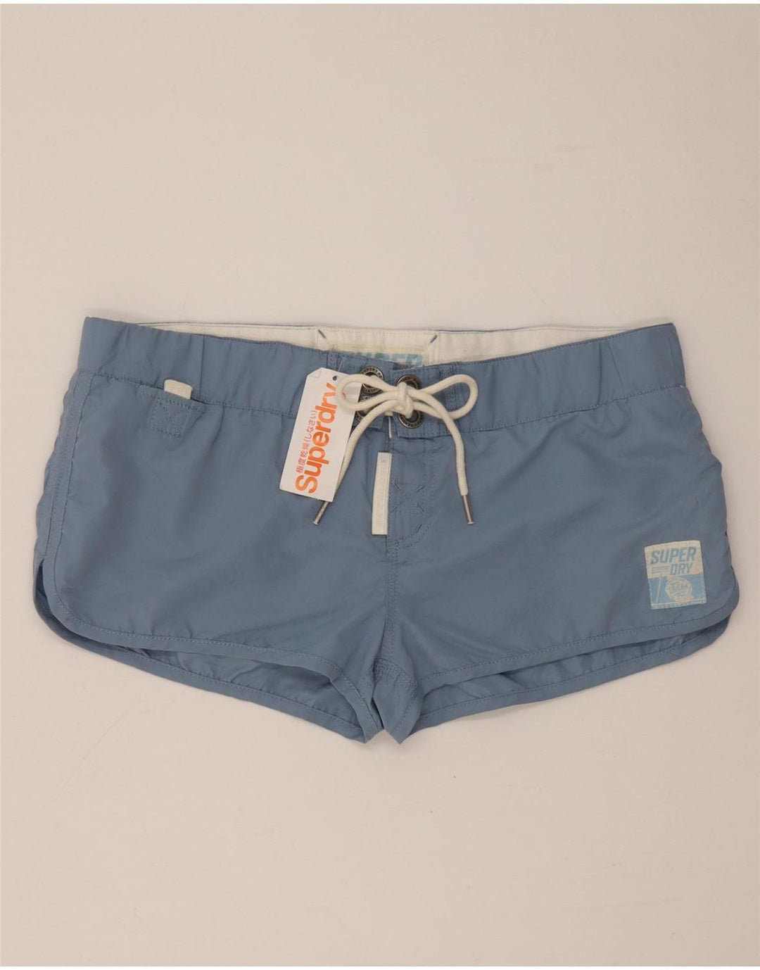 Superdry Womens Graphic Swimming Shorts UK 16 Large  Blue Polyester