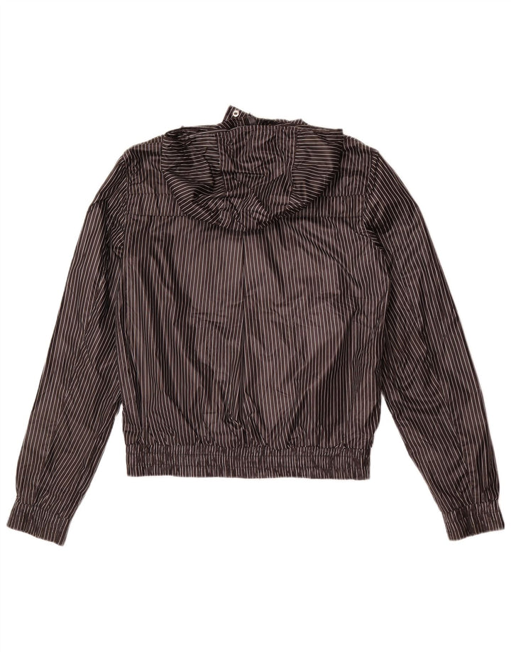 Roxy Womens Hooded Tracksuit Top Jacket UK 18 XL Grey Pinstripe Polyester
