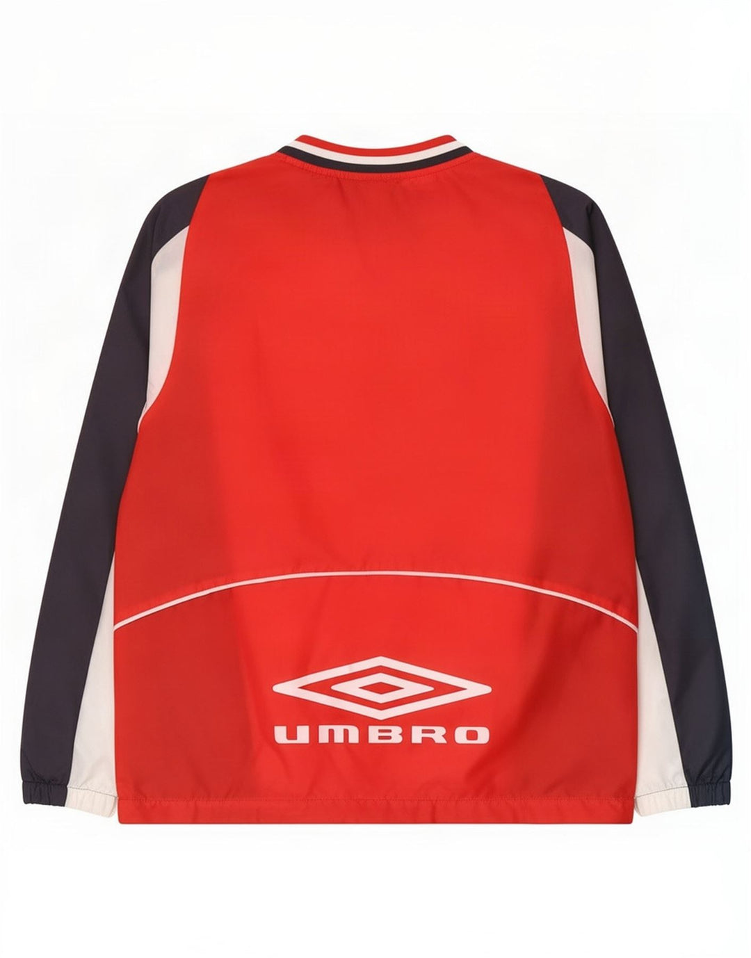 Umbro Mens Pullover Tracksuit Top Jacket Small Red Colourblock Polyester