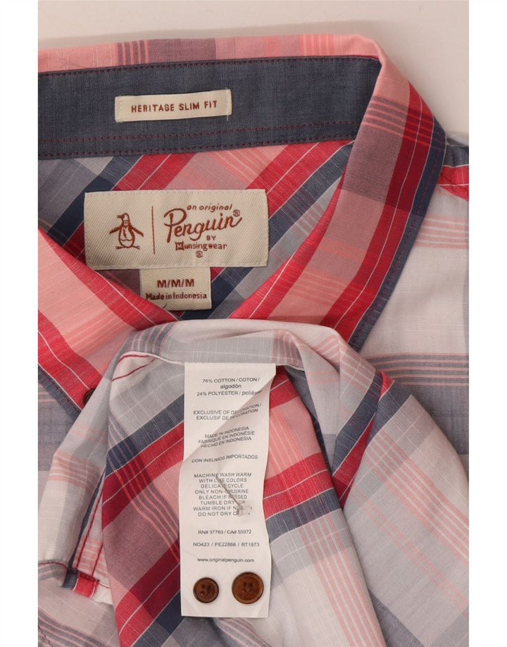 Penguin Mens Heritage Short Sleeve Shirt Medium Multicoloured Plaid