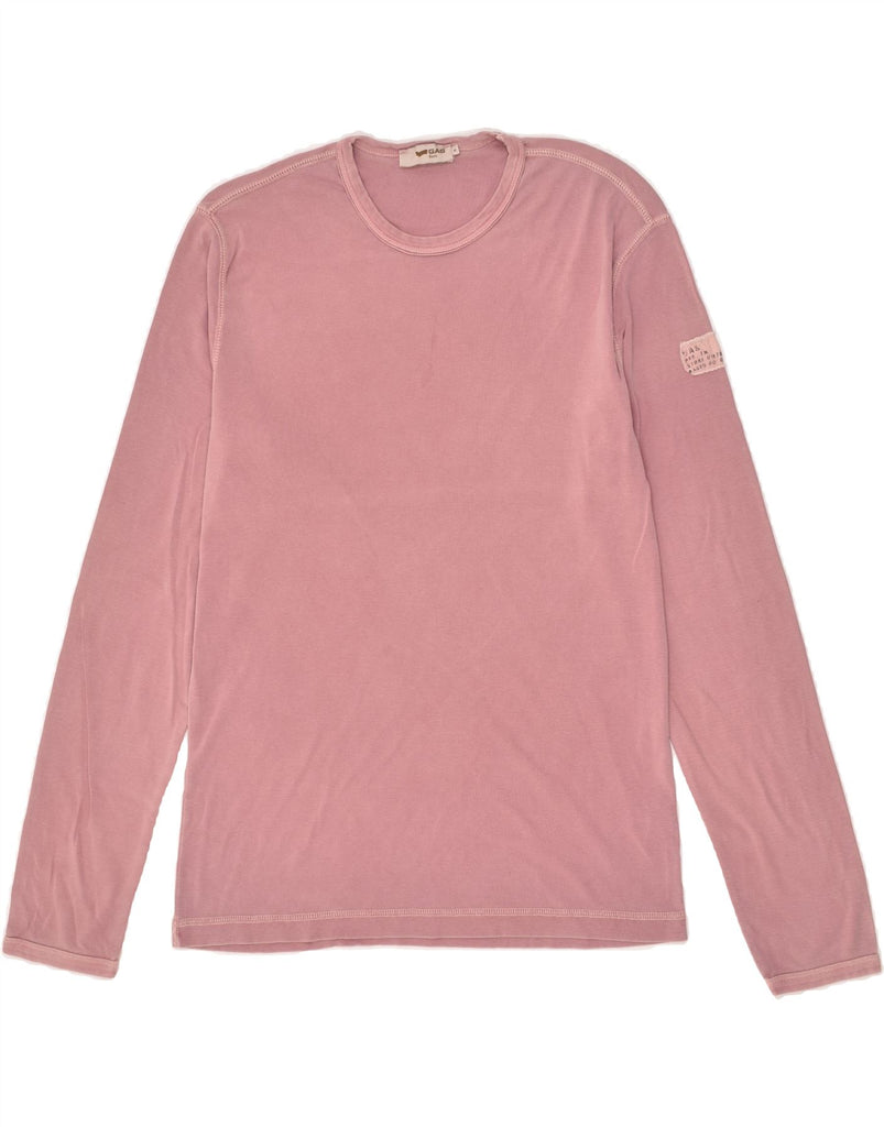 GAS Mens Top Long Sleeve Small Pink Cotton | Vintage Gas | Thrift | Second-Hand Gas | Used Clothing | Messina Hembry 