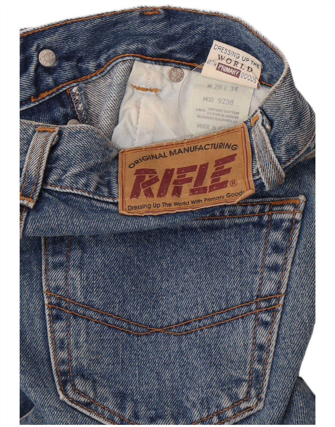 Rifle Womens Straight Jeans W28 L34 Blue Cotton