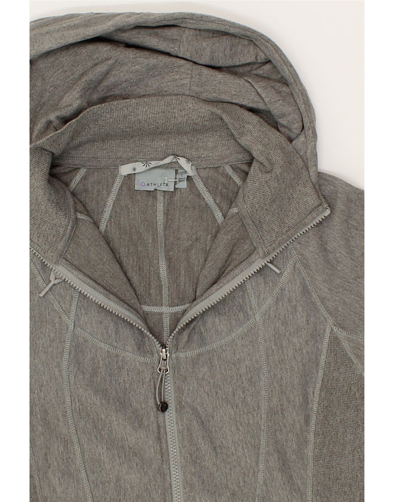 ATHLETA Womens Zip Hoodie Sweater UK 10 Small Grey Flecked Cotton Vintage Athleta and Second-Hand Athleta from Messina Hembry 