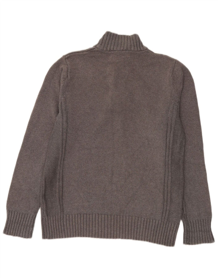 Marks & Spencer Mens Blue Harbour Button Neck Jumper Sweater Small Grey