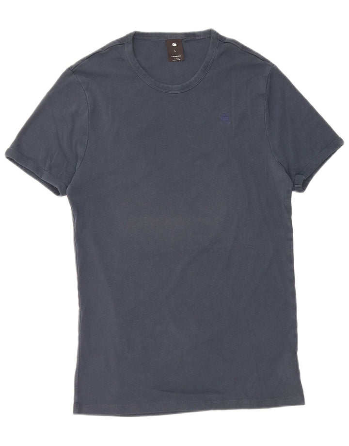 G-Star Mens T-Shirt Top Large Navy Blue Cotton