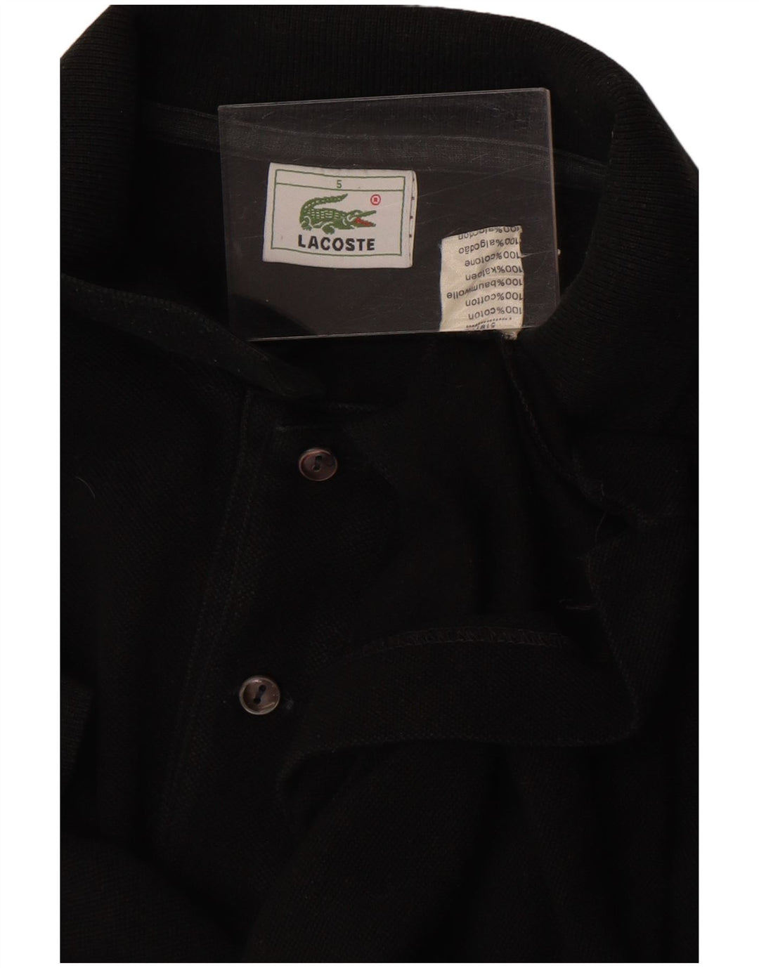 Lacoste Mens Polo Shirt Size 5 Large Black Cotton