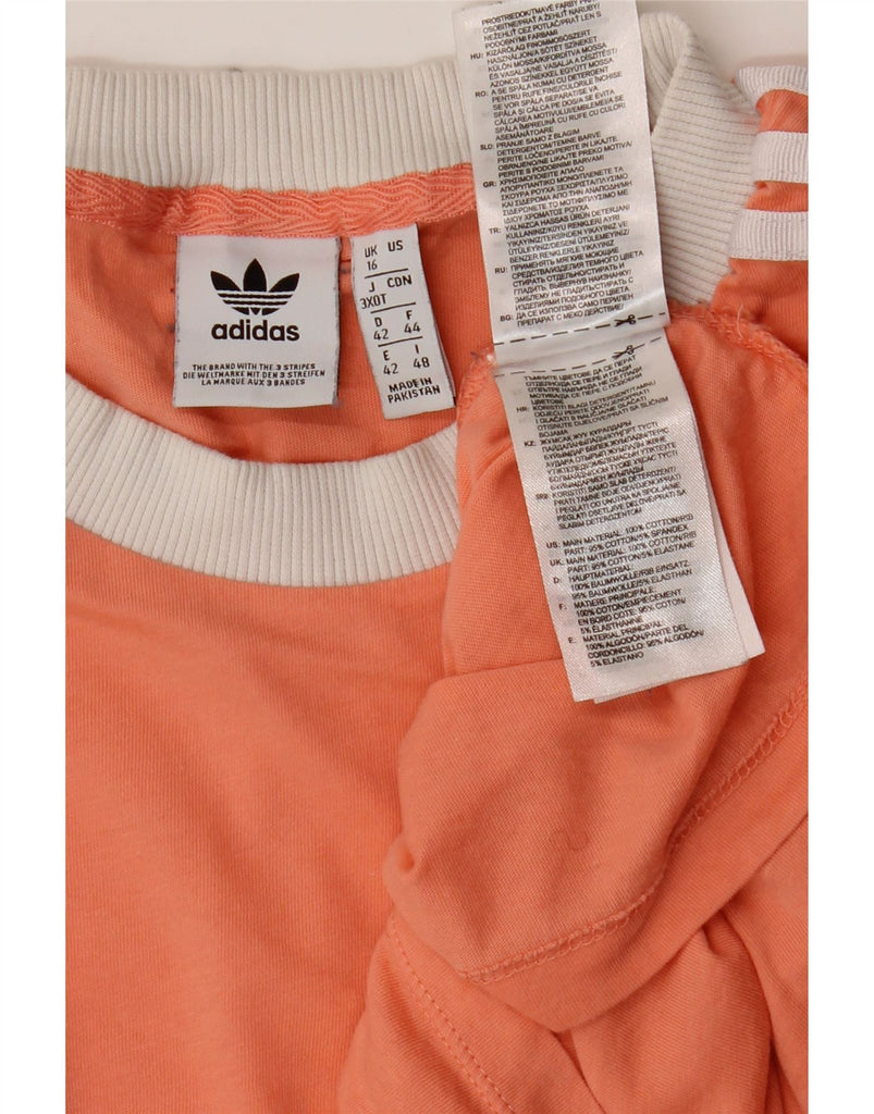 ADIDAS Womens T-Shirt Top UK 16 Large Pink Cotton Vintage Adidas and Second-Hand Adidas from Messina Hembry 