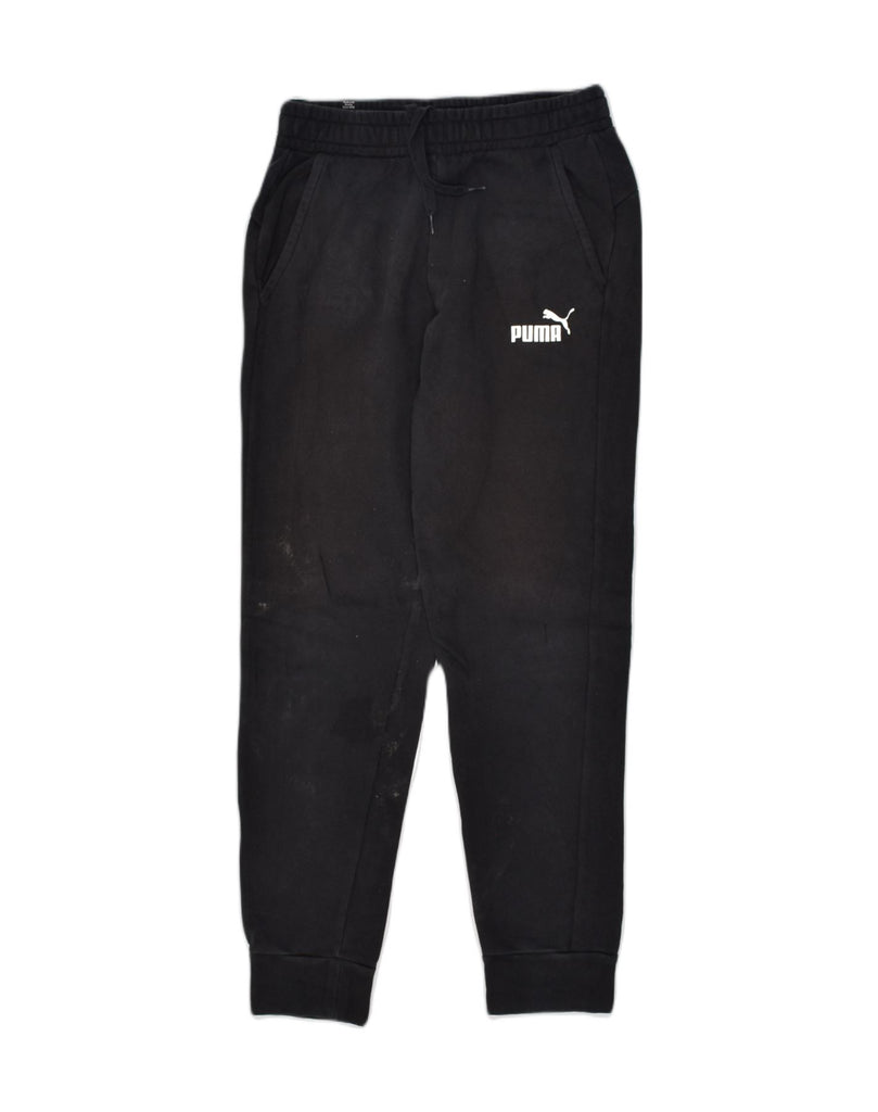 PUMA Womens Tracksuit Trousers Joggers UK 10 Small Black Cotton | Vintage Puma | Thrift | Second-Hand Puma | Used Clothing | Messina Hembry 