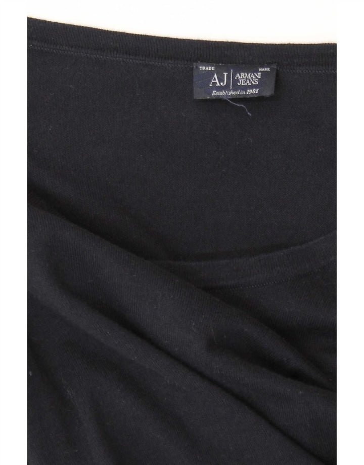 Armani Jeans Womens Top Long Sleeve UK 12 Medium Navy Blue