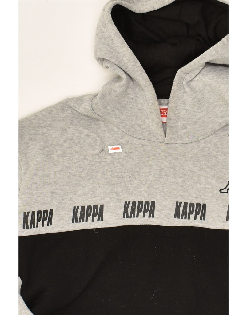 KAPPA Mens Graphic Hoodie Jumper Large Black Colourblock Cotton | Vintage Kappa | Thrift | Second-Hand Kappa | Used Clothing | Messina Hembry 