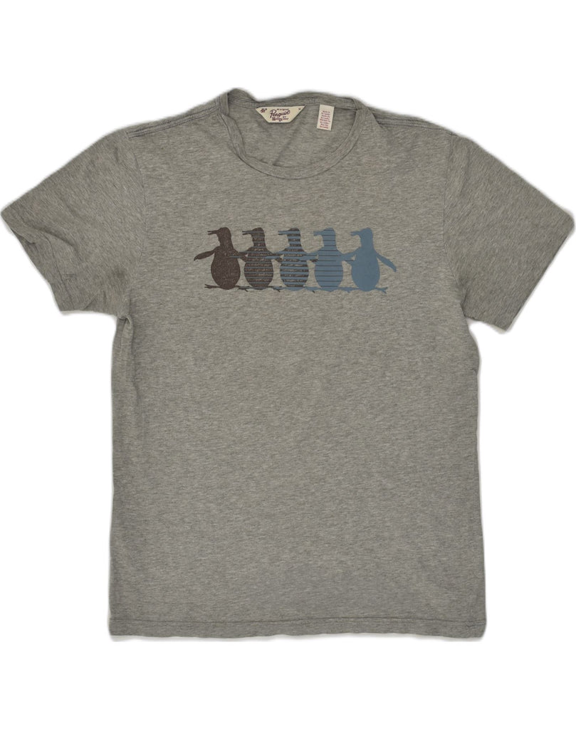 PENGUIN Mens Graphic T-Shirt Top Medium Grey Cotton | Vintage Penguin | Thrift | Second-Hand Penguin | Used Clothing | Messina Hembry 