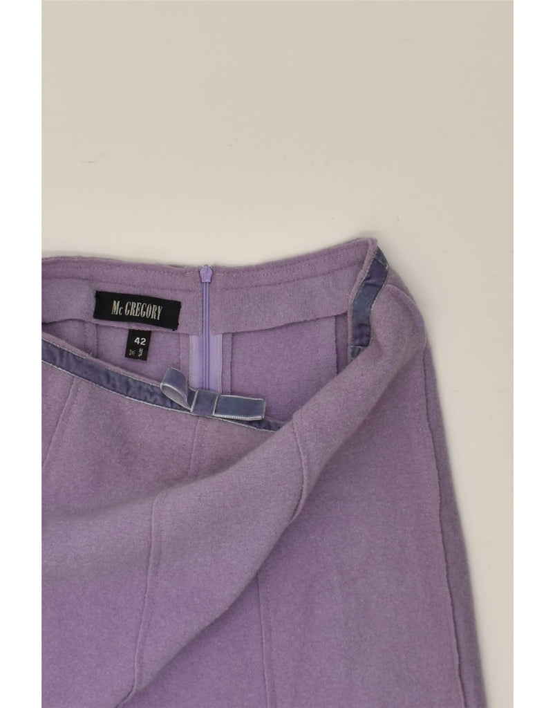 VINTAGE Womens A-Line Skirt IT 42 Medium W28 Purple Wool | Vintage Vintage | Thrift | Second-Hand Vintage | Used Clothing | Messina Hembry 