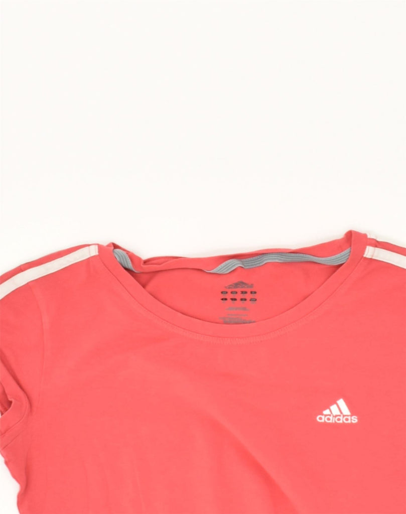 ADIDAS Womens T-Shirt Top UK 14 Medium Pink Cotton | Vintage Adidas | Thrift | Second-Hand Adidas | Used Clothing | Messina Hembry 