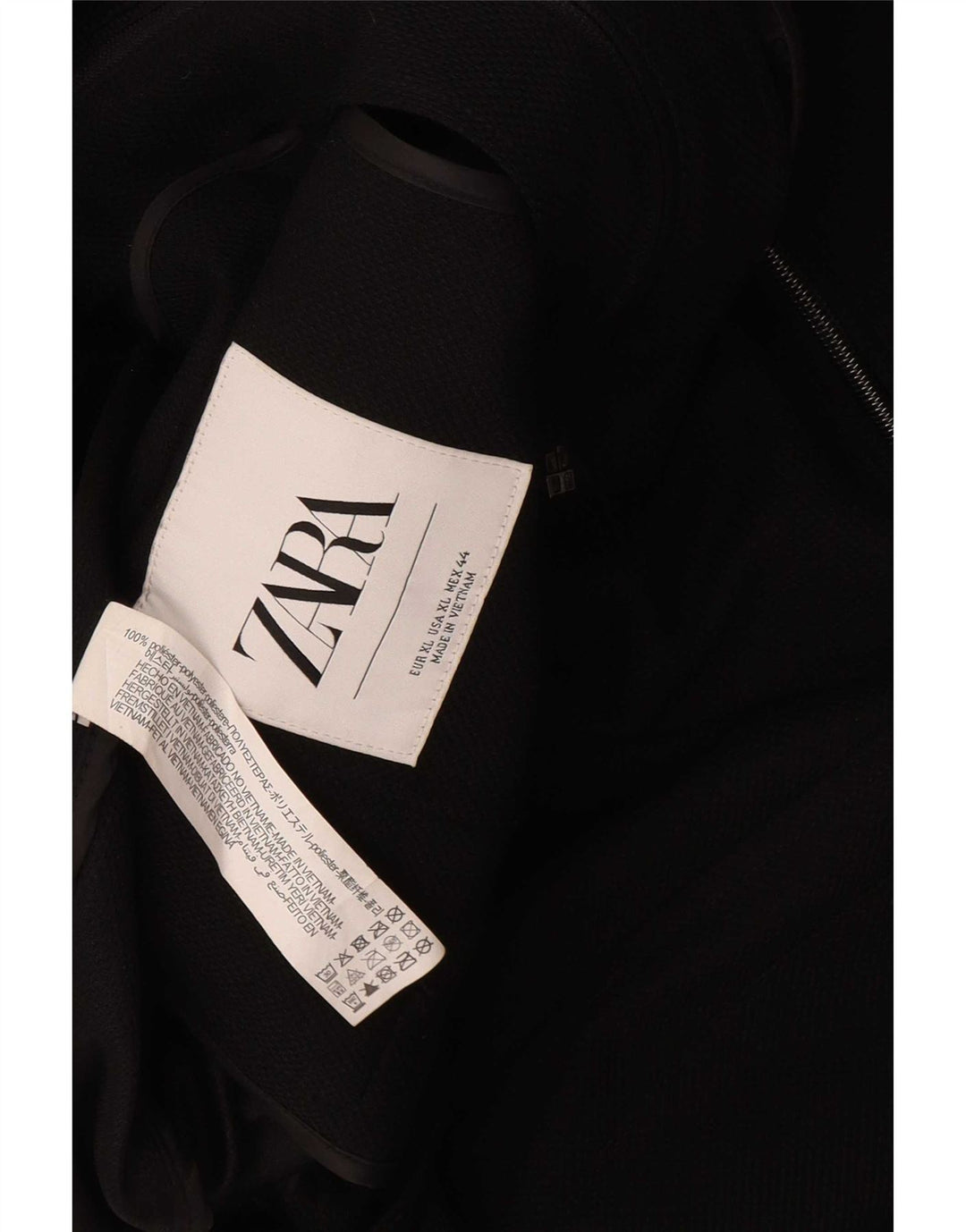 Zara Mens Utility Jacket UK 42 XL Black Polyester