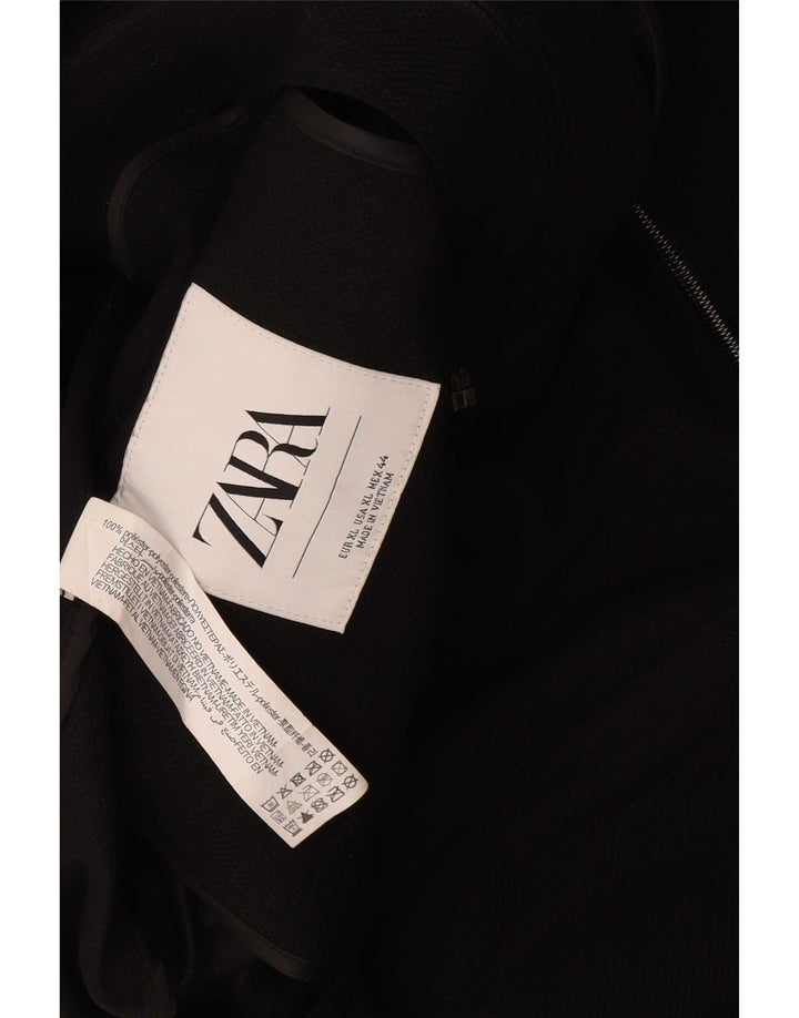 Zara Mens Utility Jacket UK 42 XL Black Polyester