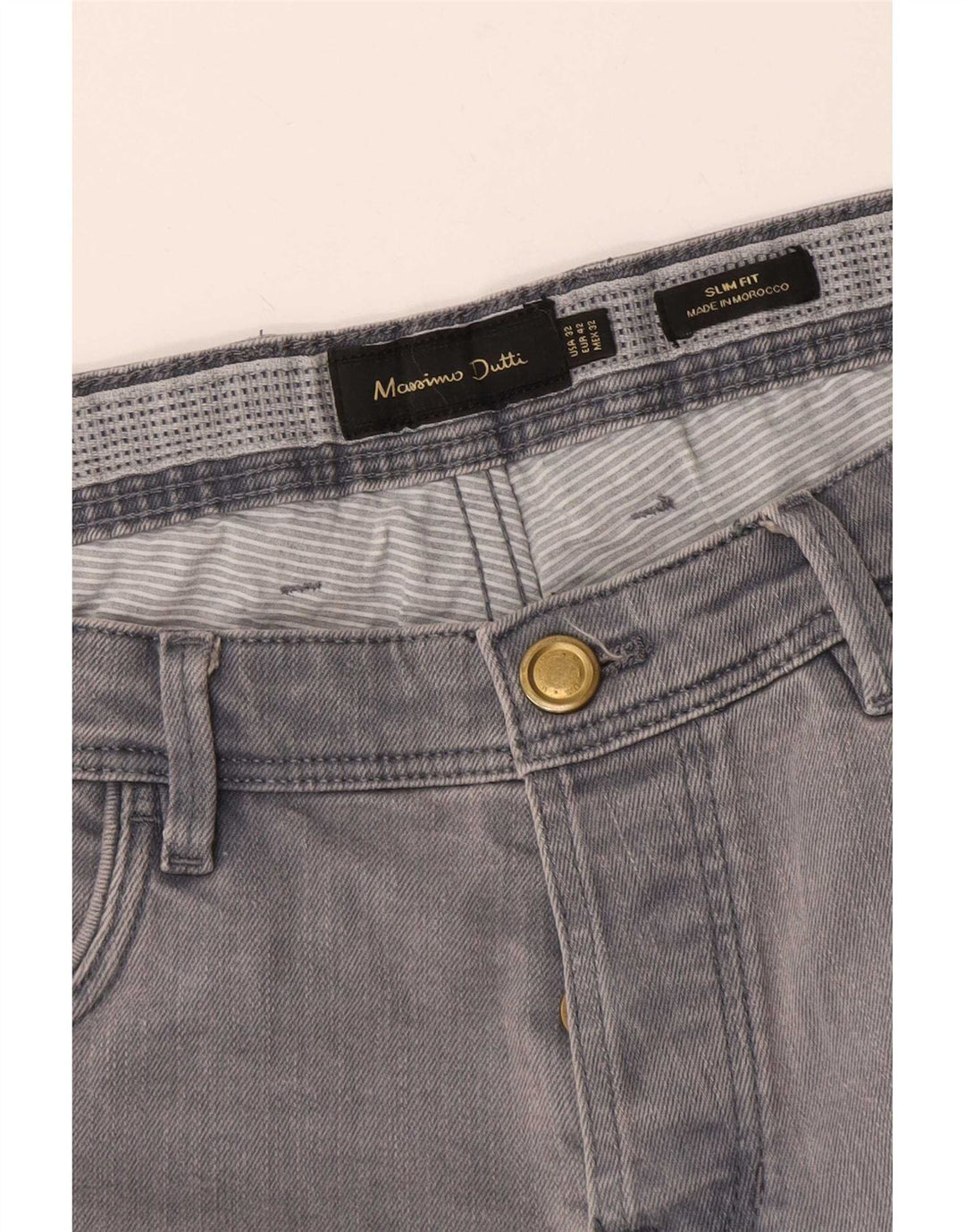 Massimo Dutti Mens Slim Jeans EU 42 Large W32 L29 Grey