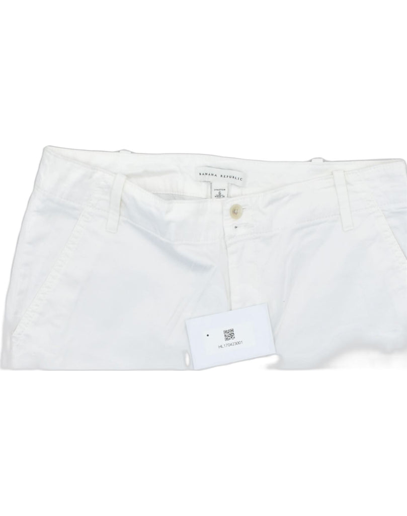 BANANA REPUBLIC Womens Chino Shorts US 6 Medium W32 White Cotton | Vintage | Thrift | Second-Hand | Used Clothing | Messina Hembry 