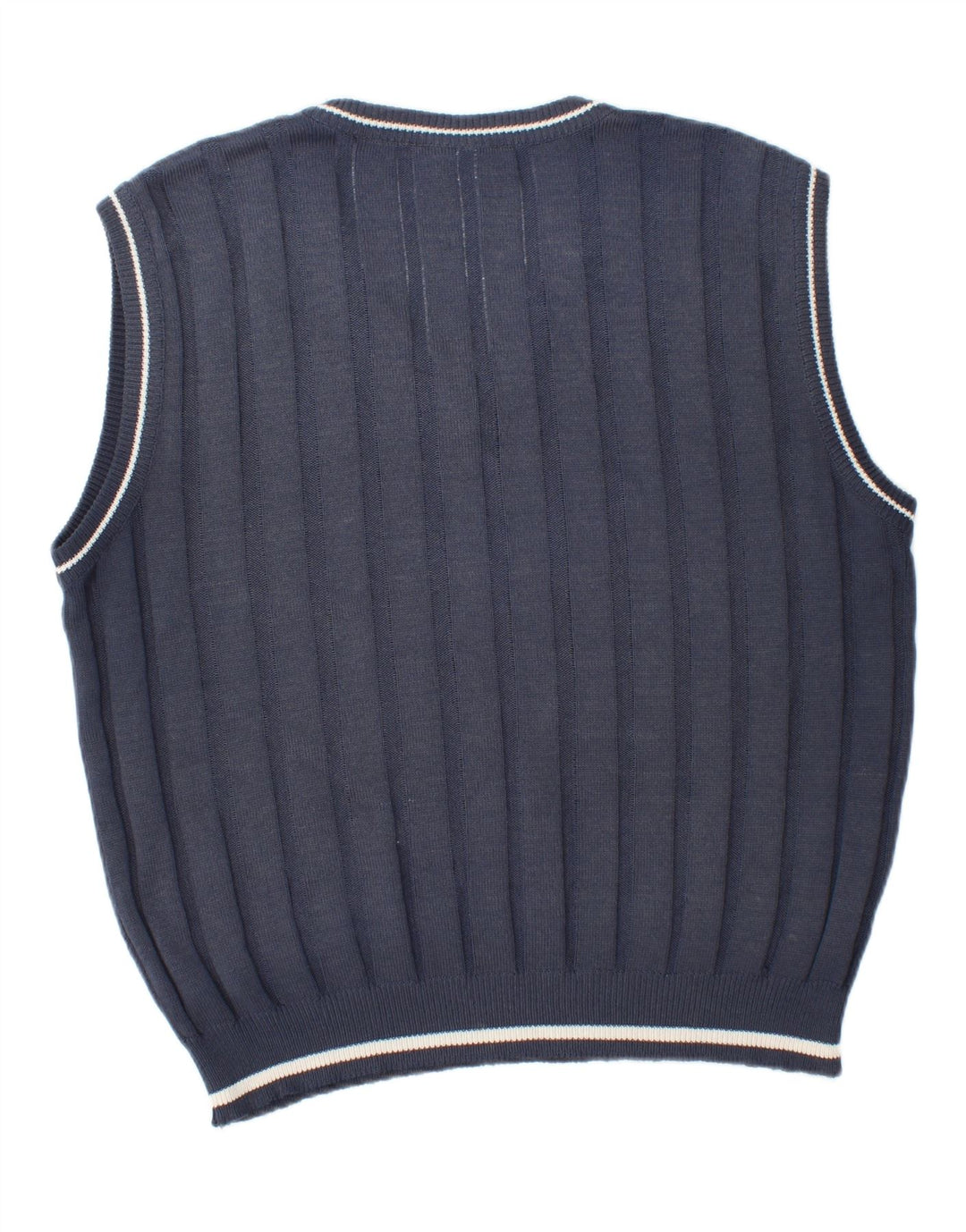 Vintage Mens Vest Tank Top IT 50 Medium Navy Blue