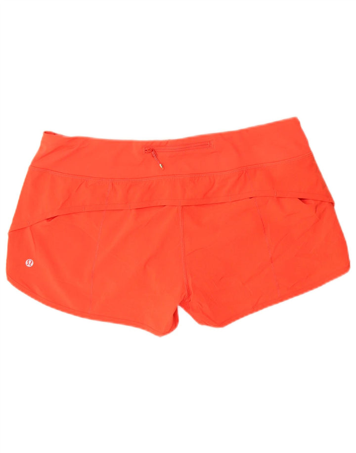 Lululemon Womens Sport Shorts US 10 Large Orange Polyester
