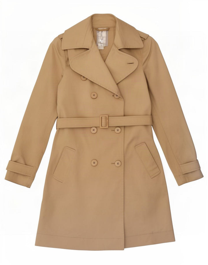 Patrizia Pepe Womens Trench Coat IT 44 Medium Beige Cotton