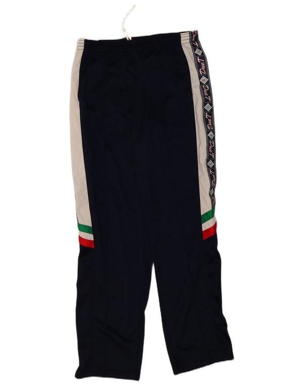 Vintage Mens Graphic Tracksuit Trousers IT 56 XL  Navy Blue Colourblock